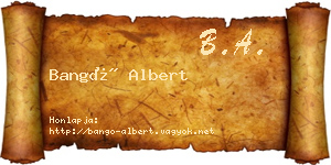 Bangó Albert névjegykártya