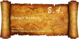 Bangó Albert névjegykártya