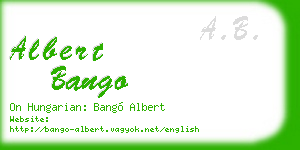 albert bango business card